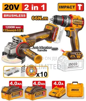 Ingco 2 PCS Cordless Combo Kit - Ckli20256