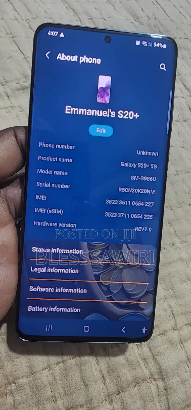 Samsung Galaxy S20+ 5G 128 GB Gray