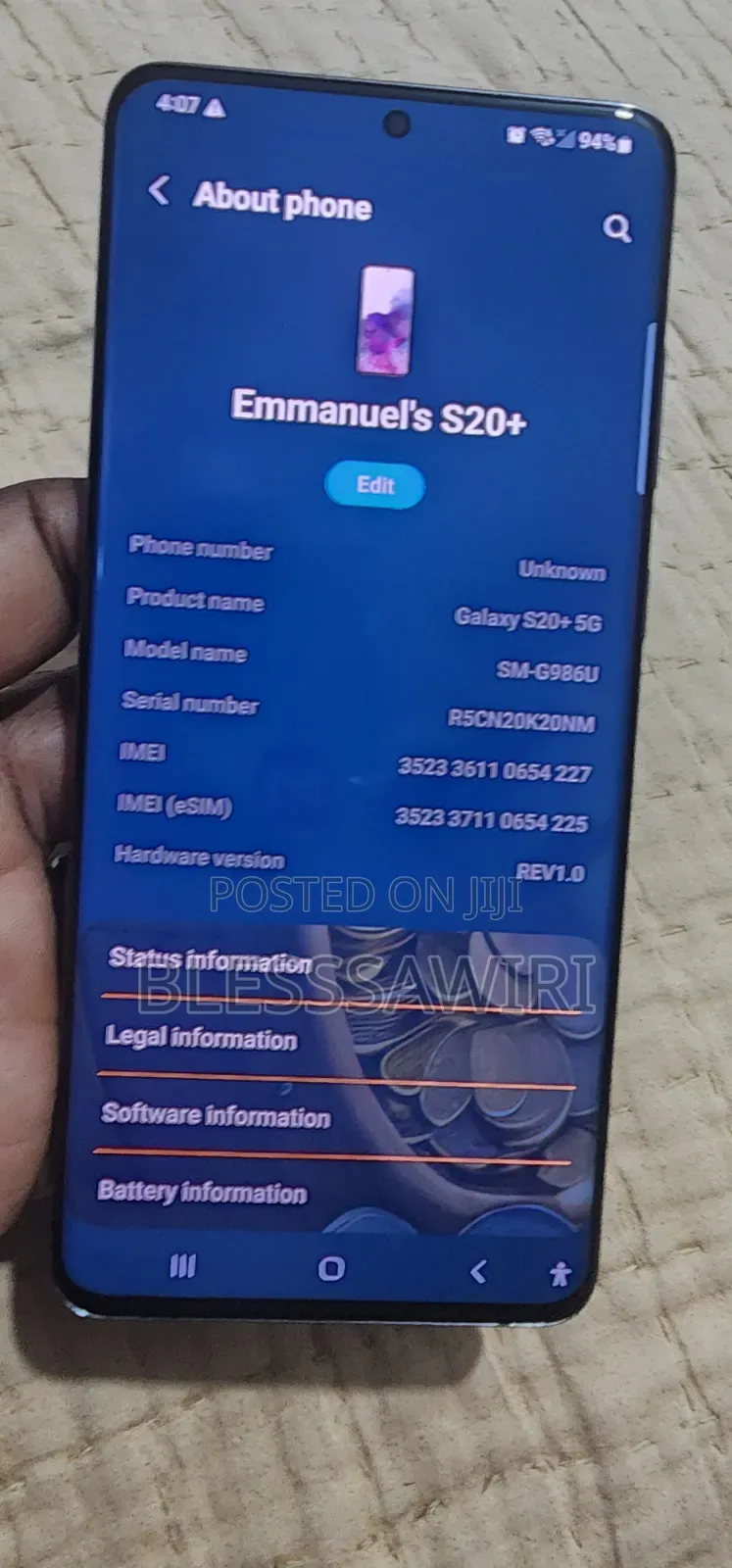 Samsung Galaxy S20+ 5G 128 GB Gray