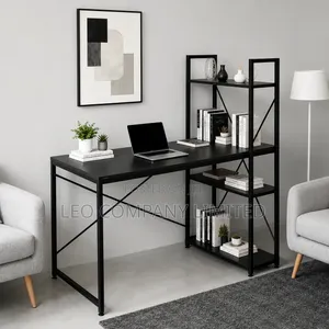 Office Computer Desk With Shelves – Study Work Desk-