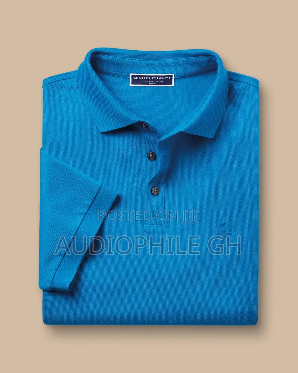 Charles Tyrwhitt Short Sleeves Solid Cotton Stretch Pique Polo Shirt