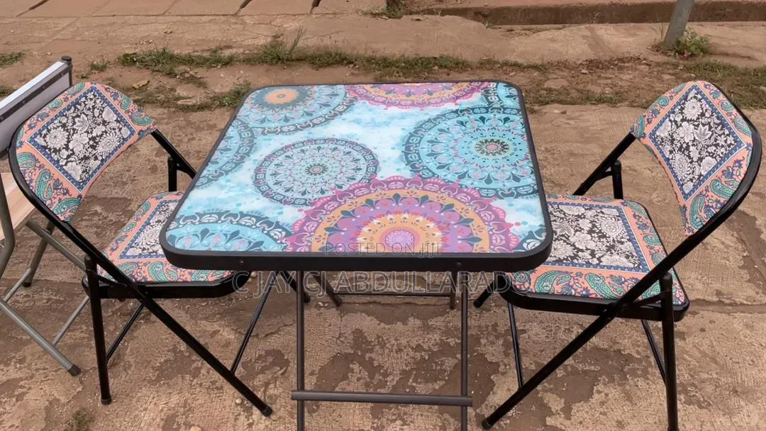 Folding Glass Design Table With Chairs
