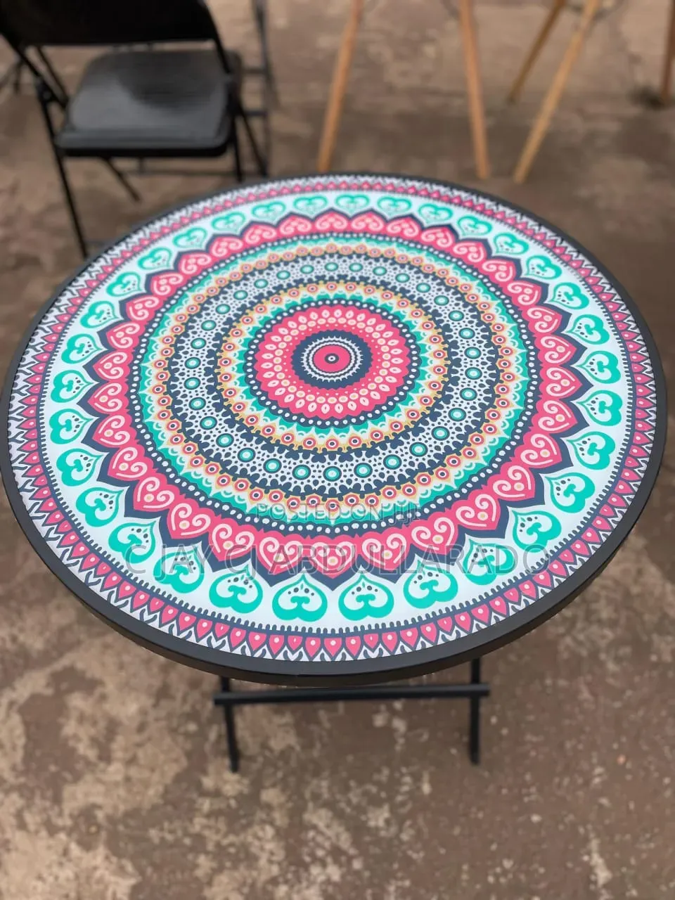 Folding Glass Design Table With Chairs