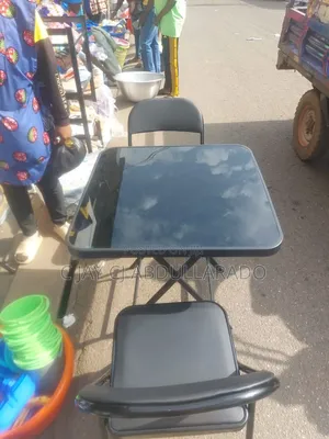 Folding Glass Metal Table With Chairs