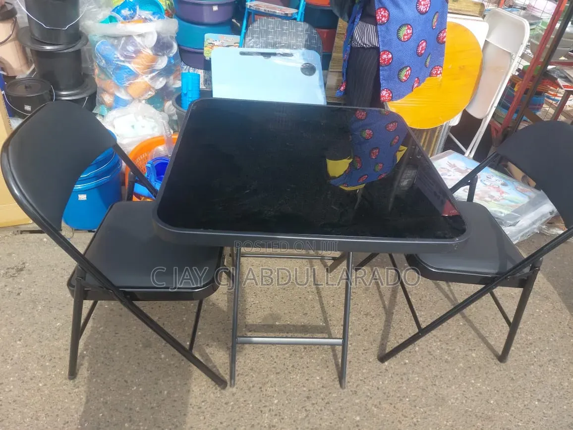 Folding Glass Metal Table With Chairs
