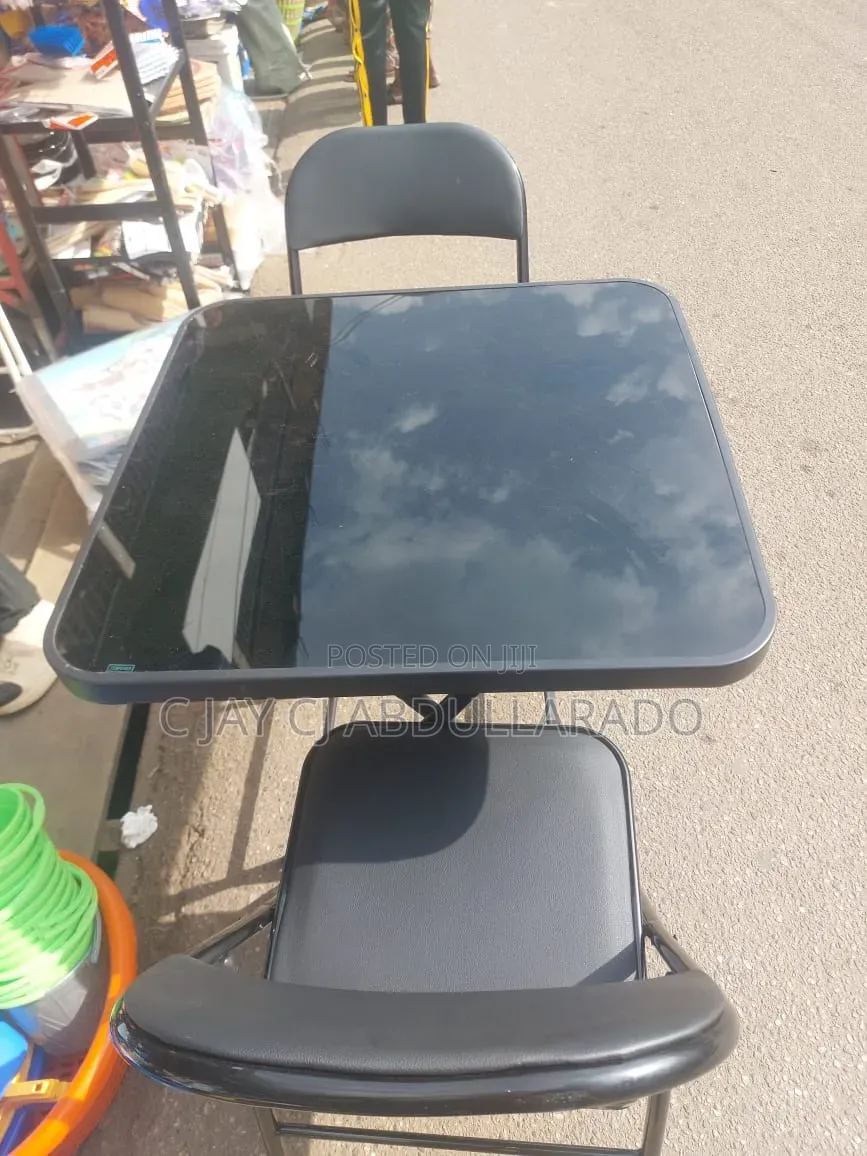 Folding Glass Metal Table With Chairs