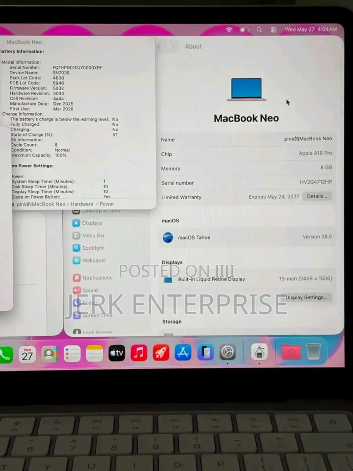 New Laptop Apple MacBook Neo 2026 8GB Apple M5 Pro SSD 256GB