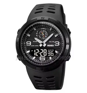 Skmei Sports Dual Display Waterproof Digital Watch for Men- Black