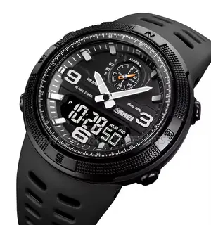 Skmei Sports Dual Display Waterproof Digital Watch for Men- Black