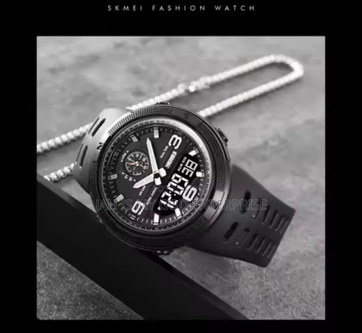 Skmei Sports Dual Display Waterproof Digital Watch for Men- Black