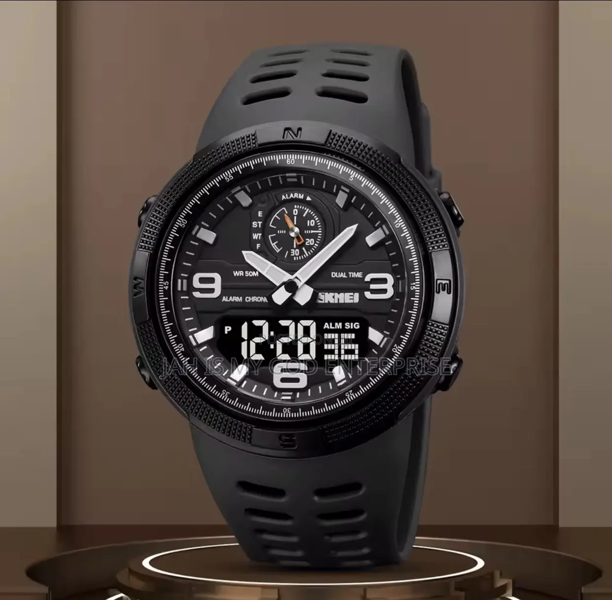 Skmei Sports Dual Display Waterproof Digital Watch for Men- Black