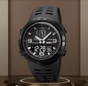 Skmei Sports Dual Display Waterproof Digital Watch for Men- Black