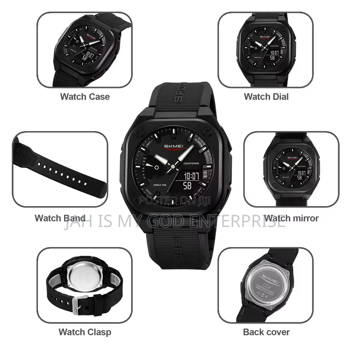 Skmei 2328 Fashion Sports Watches for Men Waterproof Wristwatch-Black