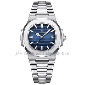 Poedagar 613 Square Luxury Men Chain Wristwatch-Silver Blue