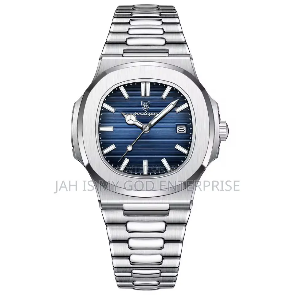 Poedagar 613 Square Luxury Men Chain Wristwatch-Silver Blue