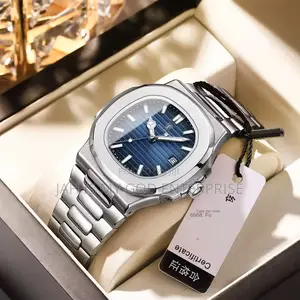 Poedagar 613 Square Luxury Men Chain Wristwatch-Silver Blue