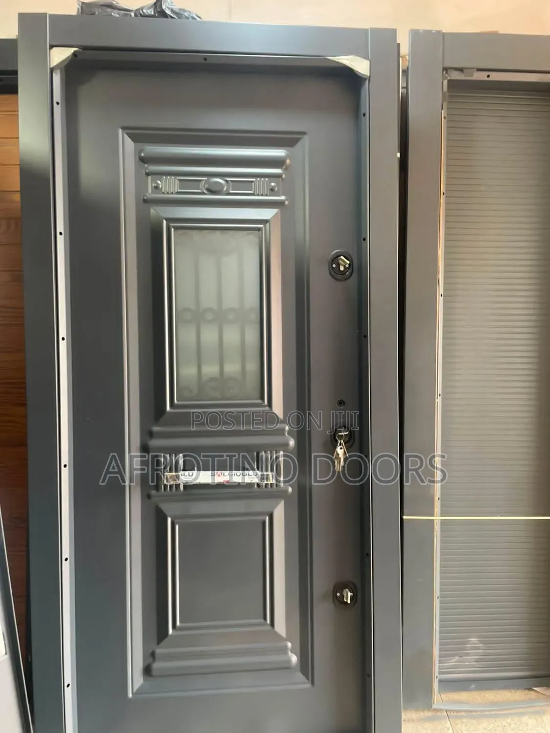 Turkish Security Complete Metal Door With Glass