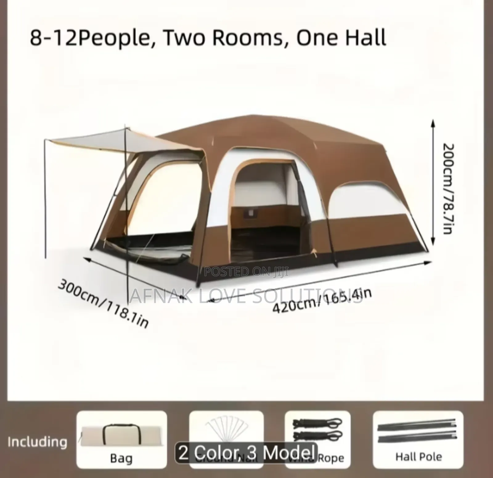 6-8 Person 2 Rooms Camping Tent