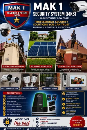 Remote Gate Opener, CCTV Camera, Electric Fence Installation