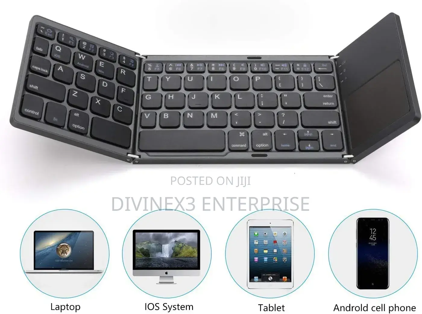 B033 Tri-Fold Bluetooth Keyboard With Touchpad