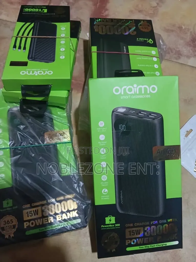 Original Oraimo Power Bank 10000mah,20000,And 30000