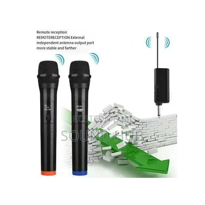 Wireless Microphone 2 Channels VHF Fixed Frequency Handheld
