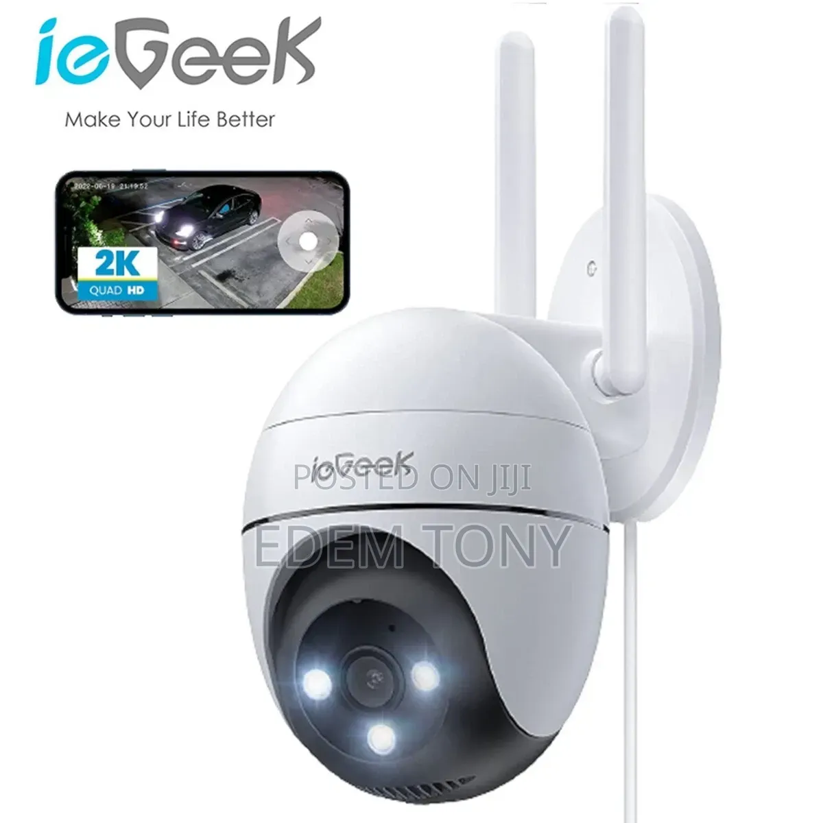 Iegeek PTZ Outdoor Security Camera 2-Pack. 2.4ghz/5ghz Wifi Connection