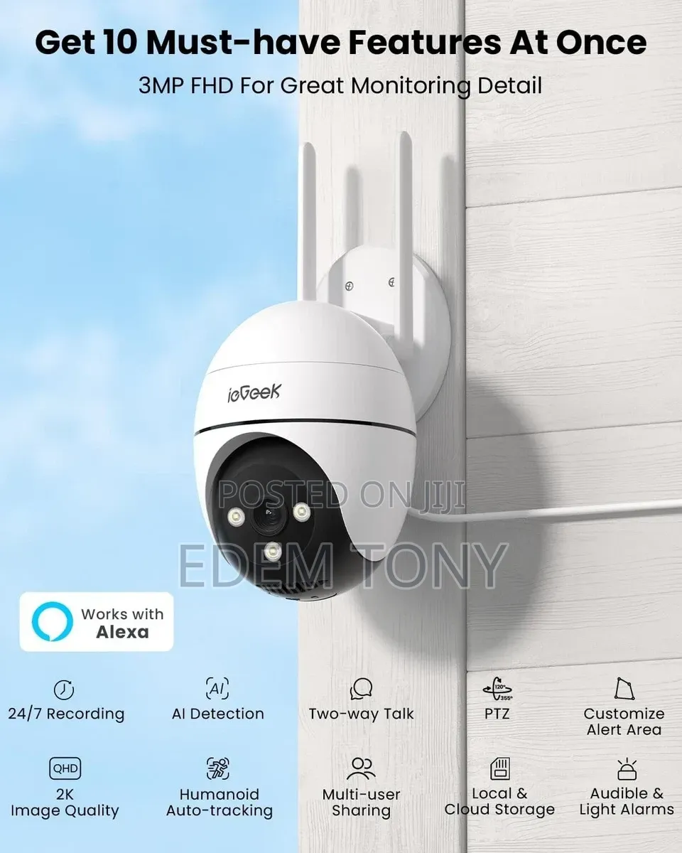 Iegeek PTZ Outdoor Security Camera 2-Pack. 2.4ghz/5ghz Wifi Connection