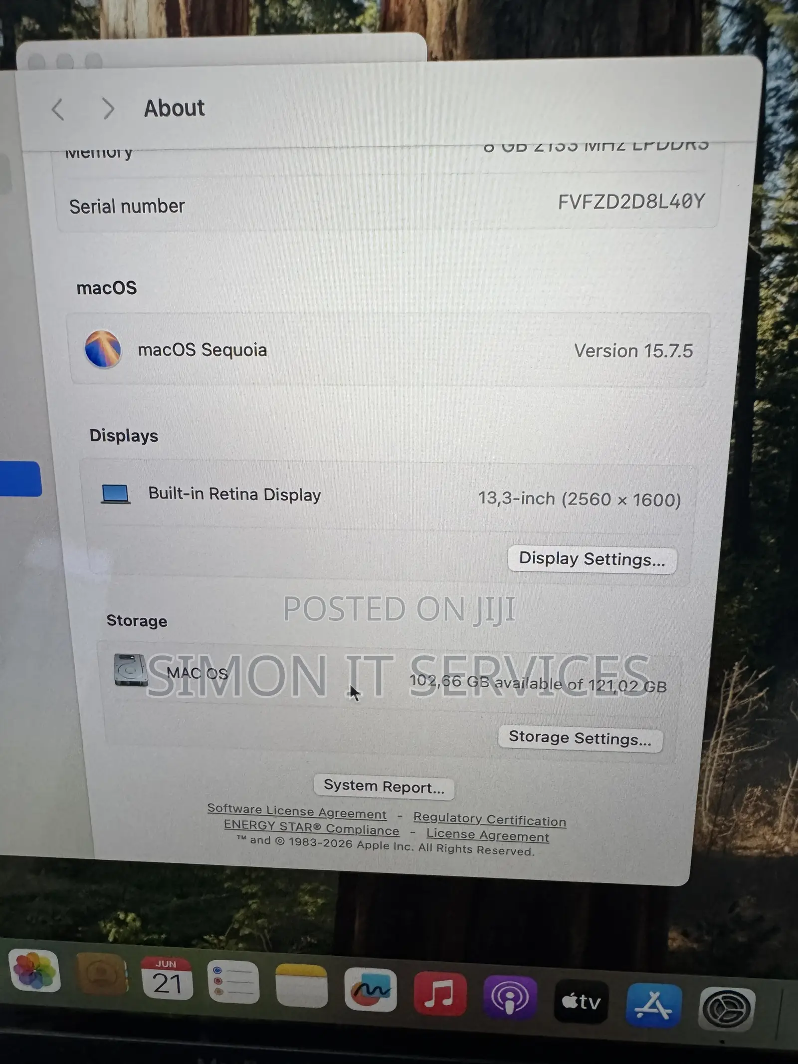 Laptop Apple MacBook Pro 2019 8GB Intel Core i5 SSD 128GB