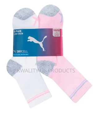 Puma Male and Female Low Crew Socks - 10 Pairs