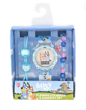 Bluey Kids Unisex LCD Flashing Watch and Bracelet Set