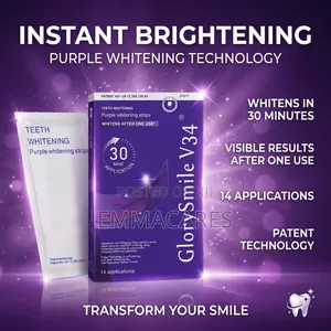 Glorysmile V34 Purple Teeth Whitening Strip. Enamel Protection Tech