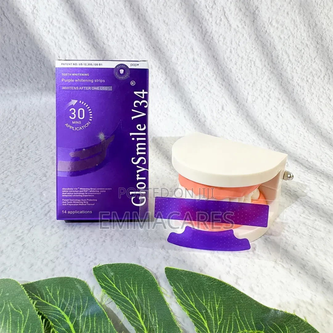 Glorysmile V34 Purple Teeth Whitening Strip. Enamel Protection Tech