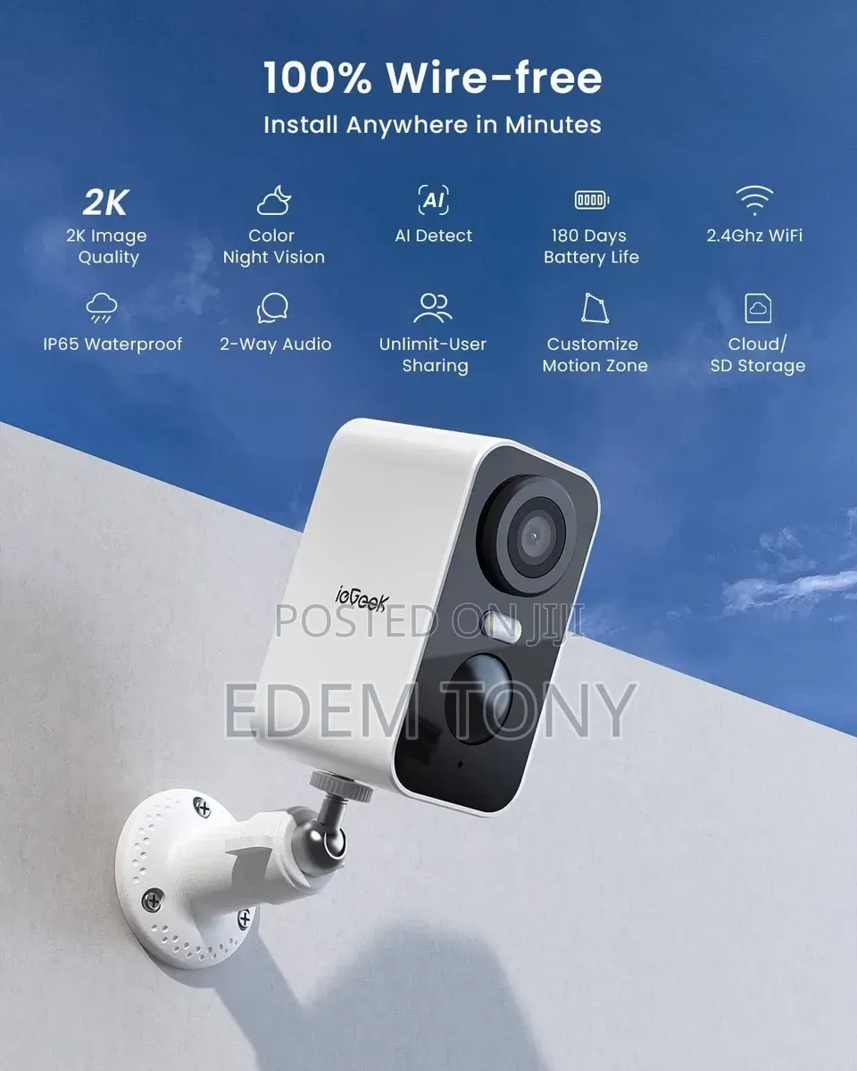Iegeek Security Camera Wireless Outdoor Battery Powered Wifi