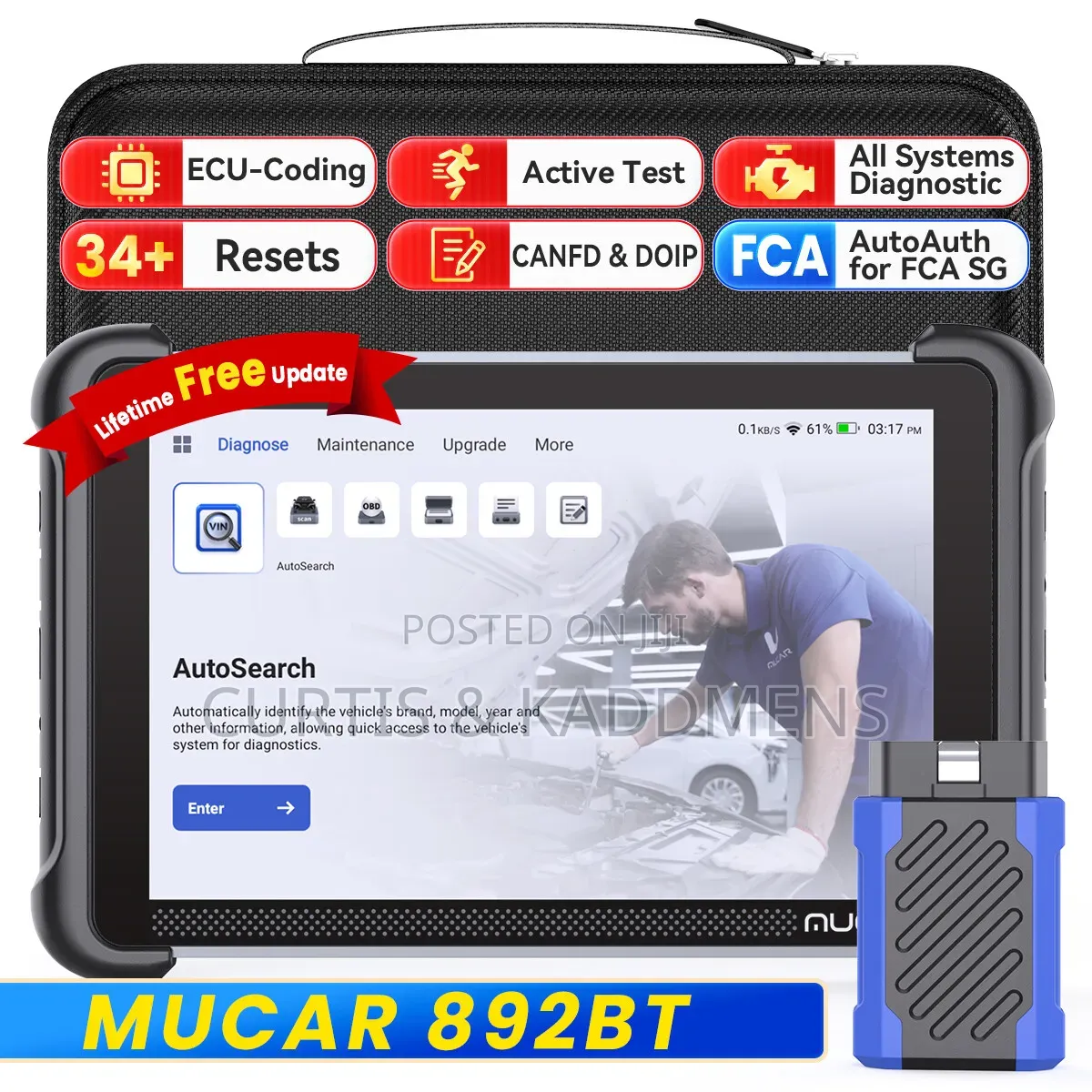 Mucar 892bt Car Diagnostic Tool Obd2 Scanner + Lifetime Free Updates