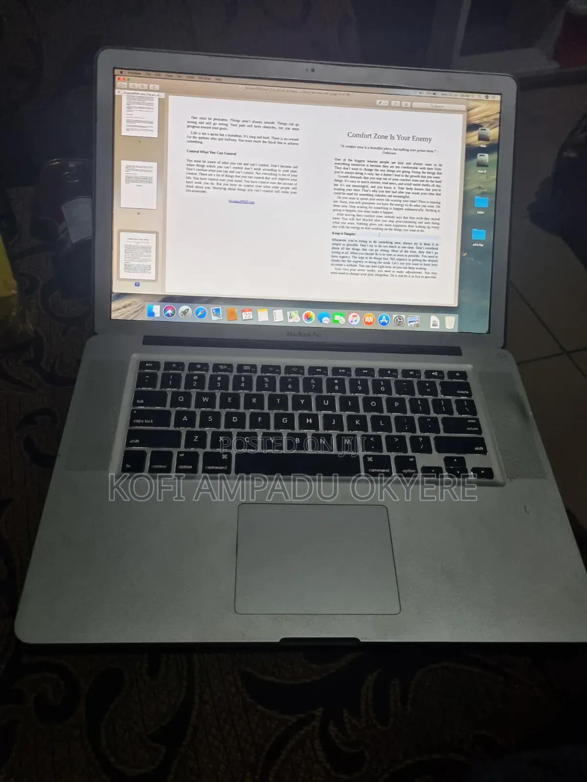 Laptop Apple MacBook Pro 2010 8GB Intel Core i7 SSD 512GB