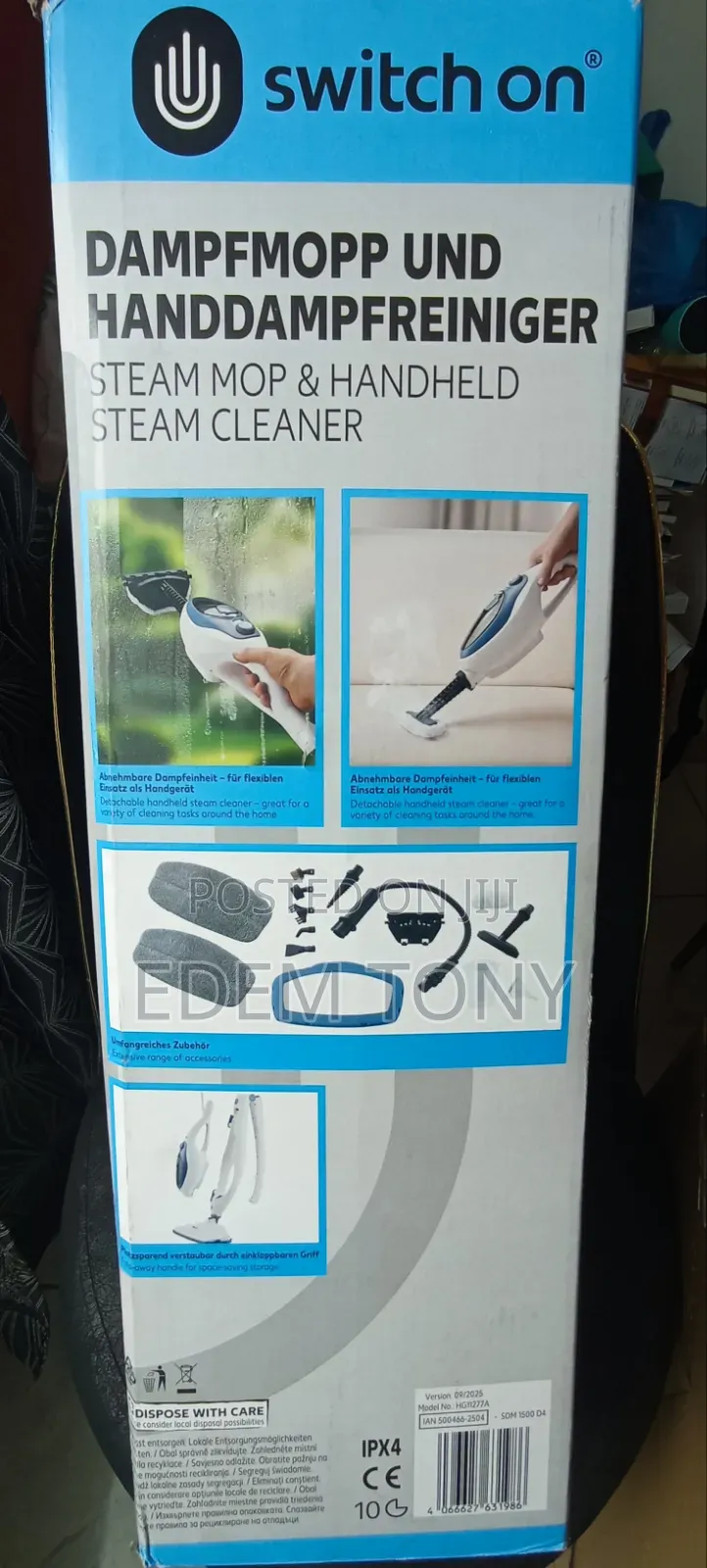 Switch on Steam Mop Handheld Cleaner Is a 2-in-1 Device- 350ml Tank