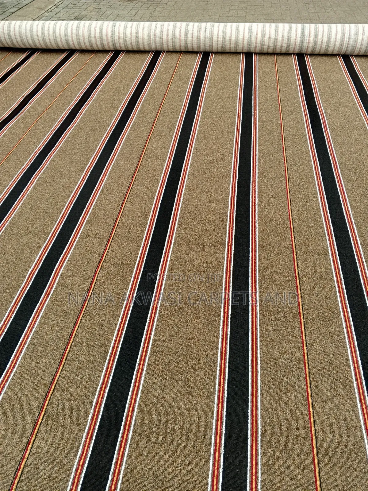 Brown and Black Stripes Industrial Carpets