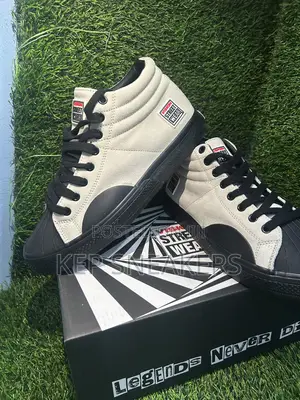 Vision Street Wear Leather Suede High Top Bone and Black