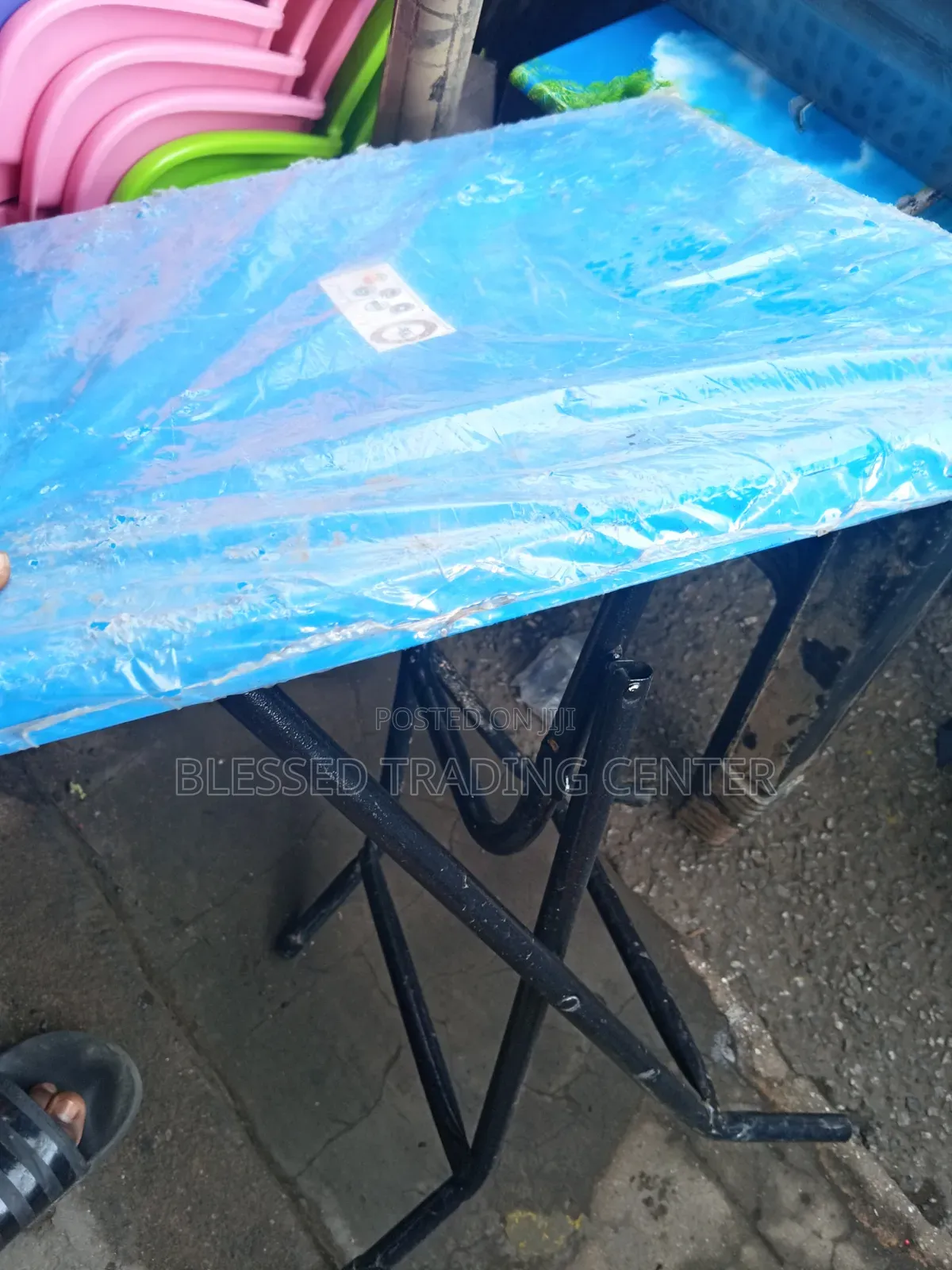 Plastic Table With Metal Legs Small Size