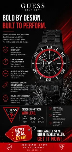 Guess Chronograph Carbon Fibre Watch