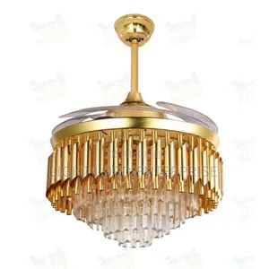 Gold Base Chandelier Fan Light