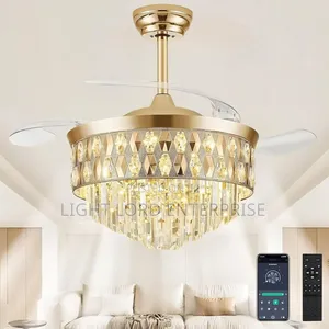 Star Skin Chandelier Fan Light With Remote Control