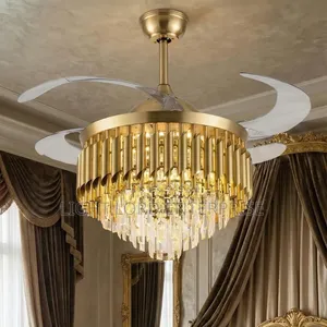 Pure Gold Color Chandelier Fan Light