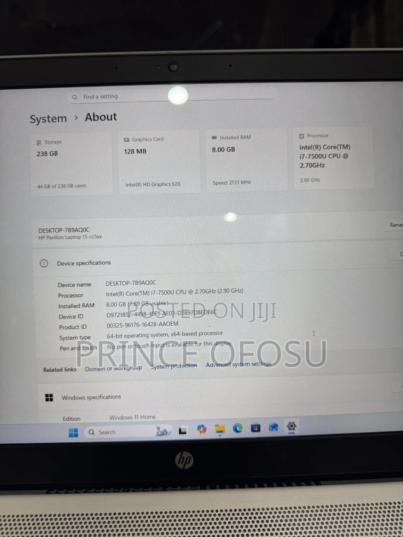 Laptop HP Pavilion 15 8GB Intel Core i7 HDD 256GB