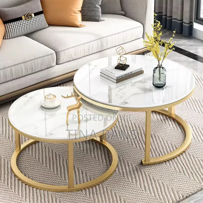 2 in 1 Faux Marble Centre Table