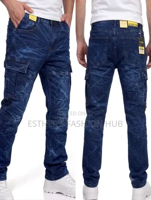 Quality Mens Cargo Jeans (Blue and Army Green)