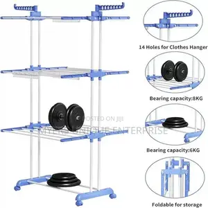 4 Layer Foldable Laundry Stand,No Drilling Needed