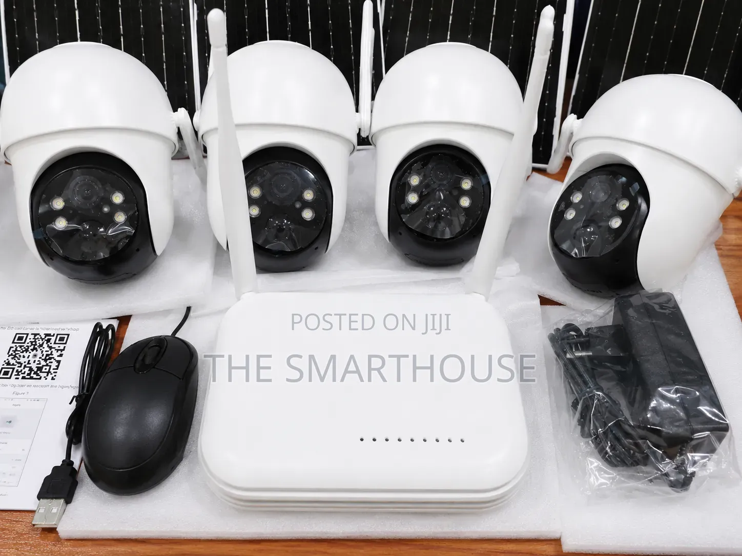 Smart 4 Cameras Solar 4mp Wi-Fi CCTV With 10ch NVR Base Station.