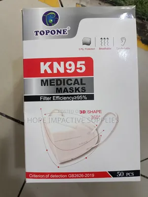 Topone Kn95 Nose Mask Without Valve.(50pcs Per Pack)
